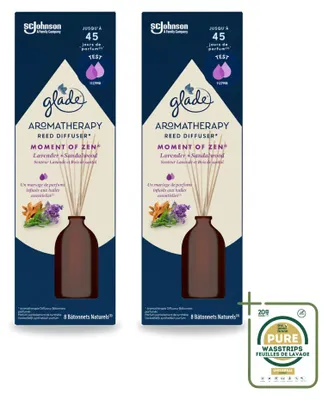 Zdjęcie produktu dla 2 sztuki dyfuzora zapachowego Glade Aromatherapy "Moment of Zen" - lawenda i drzewo sandałowe - 80 ml - zestaw ekonomiczny