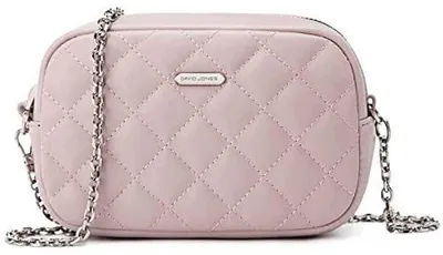 Zdjęcie produktu dla Torba crossbody damska pikowana łańcuszek sztuczna skóra różowa