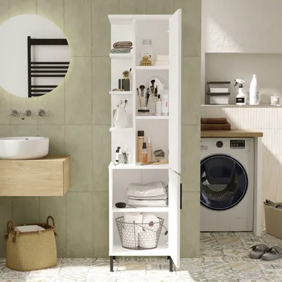 Immagine prodotto di Skye Decor, Vı1-W, armadio multiuso, bianco, 100% pannelli truciolari rivestiti in melamina, 45 x 35,5 x 173,6 cm