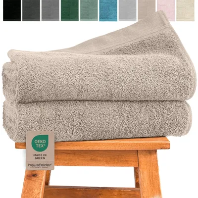 Produktbild von Hausfelder Handtücher Premium Duschtuch 2er Set (Beige, 2 Duschtücher 70x140 cm), KI-generiertes Bild