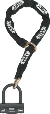 Produktbild von ABUS Schloss-Ketten-Kombi - Granit 58 + 12KS Black Loop - Motorradschloss aus Vorhängeschloss und Kette - ABUS-Sicherheitslevel 19 - 120 sm