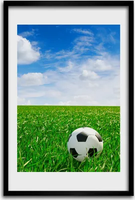 Produktbild von Bild - Bilderrahmen - 40 cm x 60 cm - MDF - Rahmen - Wandkunst - Fußball auf der Wiese