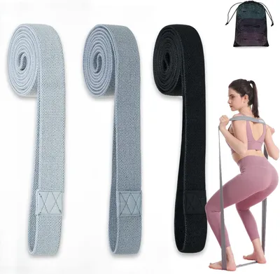 Produktbild von Fitnessbänder Widerstandsbänder lang Stoff Resistance Bands, 3er Set rutschfest Sport Bänder Trainingsbänder Fitness Zuhause Klimmzugband(B）