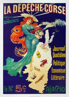 Imagen del producto de LA DÉPÊCHE CORSE - Periódico / Póster - 50x70 cm