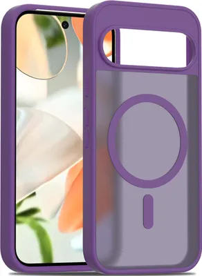 Obrázek produktu pro Magnetické pouzdro pro Google Pixel 9 / Pixel 9 Pro, kompatibilní s MagSafe, matná průsvitná zadní strana, odolné proti nárazům Fialová
