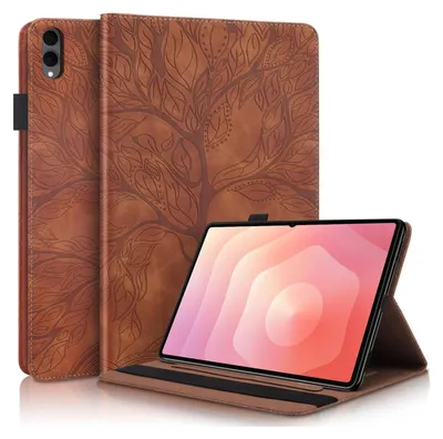 Produktbild von Für Samsung Galaxy Tab S11 Ultra aufstellbare Baum Design Kunstleder Tasche Braun