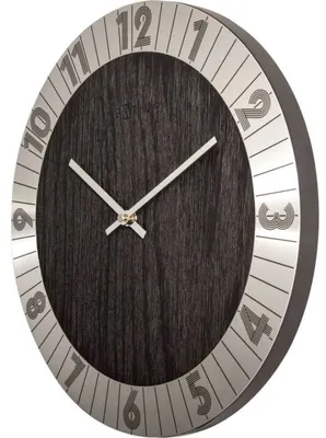 Obrázek produktu pro NeXtime 3198ZI, Zeď, Hodiny, Kruh, Černá, Stříbrná, Kov, Dřevo, Dospělí