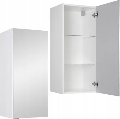 Zdjęcie produktu dla Szafka Łazienkowa z Lustrem Wisząca 40x90x35 cm Biała MDF Półki Cichy Domyk