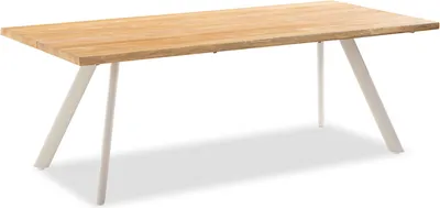 Produktbild von Niehoff Solid Tisch Aluminium/Teak Massivholz gebürstet Ivory/Holzfarben