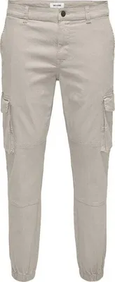 Immagine prodotto di ONLY and SONS, pantaloni cargo da uomo, modello ONSCARTER LIFE CARGO CUFF, codice prodotto 0013, colore beige, taglia W33L32