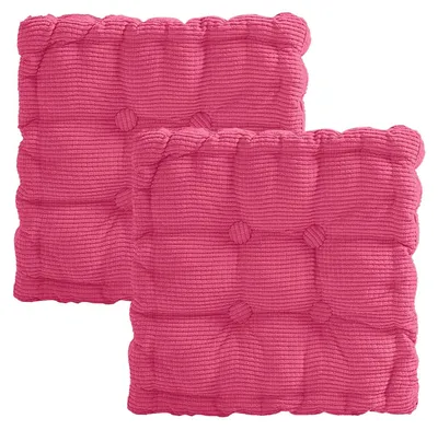 Sitzkissen 40x40 cm, 2er-Set, dick gesteppt, PP-Baumwolle, für drinnen & draußen