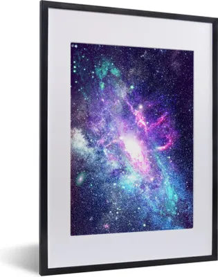 Produktbild von MuchoWow® Gerahmtes Poster Farben - Weltraum - Sterne 30x40 cm - Poster mit Schwarzem Bilderrahmen Wandposter Rahmen Foto Bilder - Wandposter Schlafzimmer