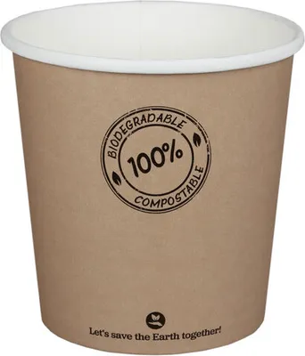 Produktbild von 125x  Suppenbecher 650ml braun biologisch abbaubar PLA Ø11.5cm