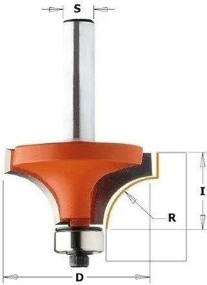 Obrázok produktu pre Cmt Zaokrúhľovací bit s ložiskom Hm R= 3 D=18.7 I=12.7 S=6