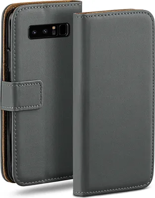 Produktbild von moex® Book Case kompatibel mit Samsung Galaxy Note8 - Hülle 360 Grad klappbar, Dunkelgrau