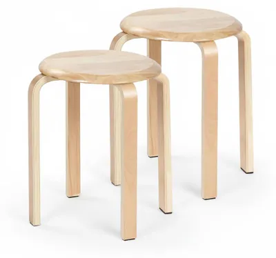 Image de InAndOutdoorMatch - Tabouret empilable en bois - Empilable - Antidérapant