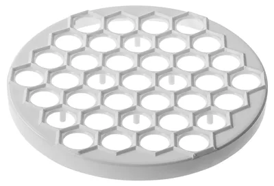 Image de Moulette en plastique pour pelmeni - Emporte-pièce pour raviolis - Ronde - 37 trous - 24 cm - 1 pièce - Blanche
