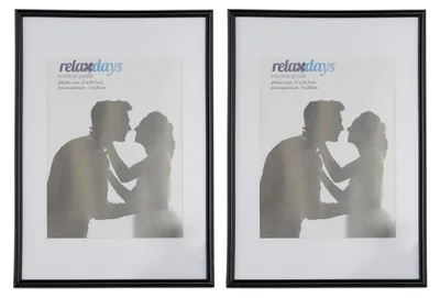 Obrázok produktu pre 10 ks rámov na fotografie 20 x 30 cm, paspart 15 x 20 cm, sklenené tabule, rámy na fotografie na postavenie aj zavesenie, čierne