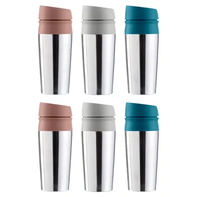 Produktbild von 6er Set Thermobecher 450ml Isolierbecher Edelstahl Kaffeebecher Isolierflasche Kühlbecher 0,45l Thermosflasche