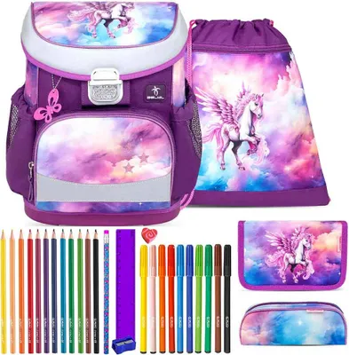 Produktbild von Belmil Schulranzen Set Mini Fit Pegasus 10-teilig gefüllt