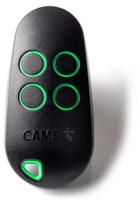 Produktbild von CAME TOP44RBN Fernbedienung 433,92 MHz Rolling Code d.h. dynamischer Code | Code ändert Sich bei jeder Übertragung | 4 Kanäle, Dualfrequenz 433,92 u. 868,35 MHz (Standard 868,35 MHz) – TOP44RBN Black/