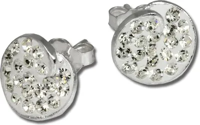 Produktbild von SilberDream weiß Ohrringe Round Zirkonia 925 Silber Ohrstecker GSO216W