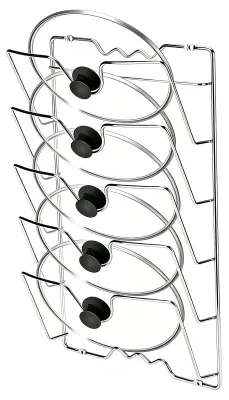 Deckelhalter, 5-stufig, für Schranktür, Silber, 40,7x25,7x7,5 cm