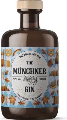 Produktbild von THE CITY GIN’S – Münchner Gin 0,5 l – Premium Dry Gin 41 % Vol – bayerische Eleganz & urbaner Charme – handcrafted Spirituose - [Enthält Sulfite]