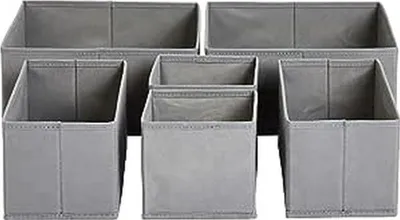 Productafbeelding van Lade-organizers voor kleding - Set van 6 - Opvouwbaar - Stof - Grijs