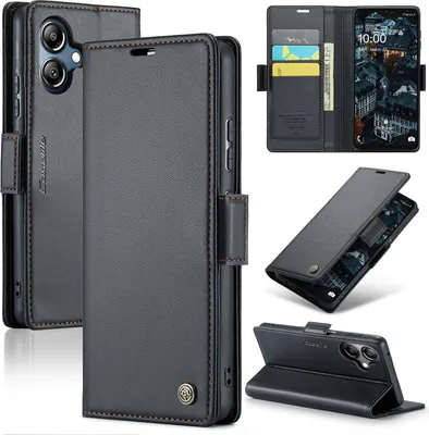 Produktbild von Lederhülle für Samsung Galaxy A06 Brieftasche Kartenfach Schutzhülle mit Standfunktion Schwarz