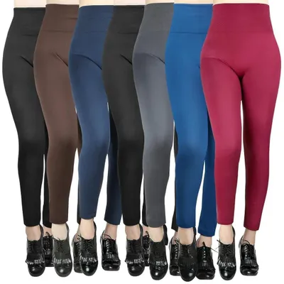 Productafbeelding van Damen thermische leggings, fleece, hoge taille, 7-delig, geschikt voor wintersport