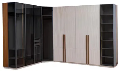 Produktbild von Stilvoller Eckschrank Schlafzimmer Kleiderschrank Eckkleiderschrank