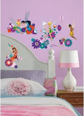 Produktbild von 18 Disney Tinker Bell Fairies Flowers Repositionable Sticker