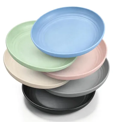 Immagine prodotto di Solidchoice - Set di 6 piatti in plastica riutilizzabili, adatti a bambini e adulti