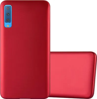 Produktbild von Cadorabo Schutzhülle für Samsung Galaxy A7 2018 Hülle in Rot Handyhülle TPU Silikon Etui Cover Case