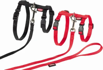 Produktbild von Geschirr Katze Nylon mit Wasser rot Nobby XL