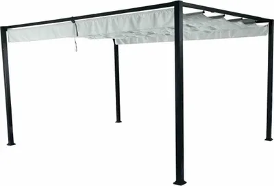 Image de Pavillon Sky, 300x400cm, structure en aluminium/acier, revêtement par poudre en anthracite, toit en polyester 200g en gris, emballé démonté dans un carton