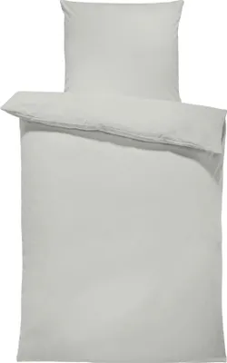 Produktbild von 4 teilig Bettwäsche 155x220 cm Uni grau silber Übergröße Renforcé Baumwolle
