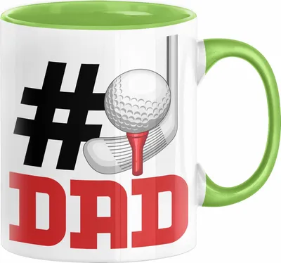 Produktbild von Golf-Spieler Nummer 1 Dad Vater Tasse Geschenk Golf Papa Geschenkidee Bester Papa Der Welt Vatertag Lustige Geschenkidee (Grün)