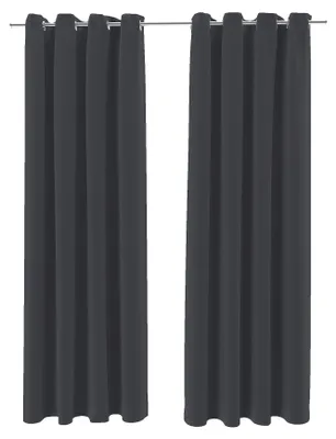 Produktbild von Brielle Verdunkelungsvorhänge Blickdicht Vorhänge Gardinen mit Metallösen 100% Polyester 2er Set 140 x 175 cm Anthrazit