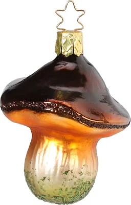 Produktbild von Christbaumschmuck Marone Pilz Glas 7cm braun, 1 Stück