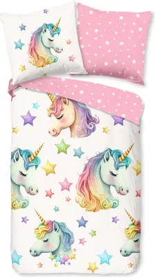 Produktbild von Duvet cover Pure 135x200 + 1* 80x80 cm - rainbow unicorn