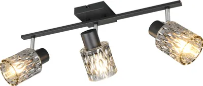 Zdjęcie produktu dla Lampa sufitowa, metal, regulowana, szkło dymione, L 55 cm