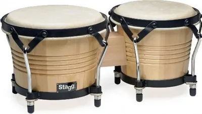 Immagine prodotto di Stagg BW-200-N: Bongo latino in legno, con conga da 6,5 pollici e conga da 7,5 pollici