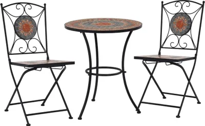 Obrázek produktu pro 3dílný mozaikový bistro set keramický terakotový orange