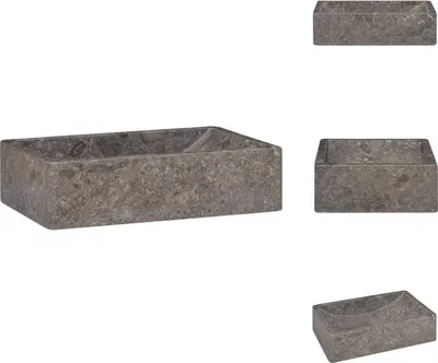 Immagine prodotto di vidaXL Lavabo 45x30x12 cm in marmo grigio lucido - Lavabo da bagno