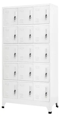 Produktbild von Schließfachschrank Hellgrau 90x40x180 cm aus Stahl