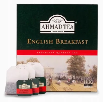 Zdjęcie produktu dla Herbata czarna Ahmad tea English Breakfast 100 torebek z zawieszkami