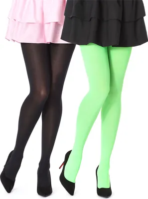 Produktbild von Bellivalini Damen Strumpfhose Mikrofaser 2 Pack 100 DEN BLVFI1003 (Schwarz/Neon Kalk (2Pack), S) .