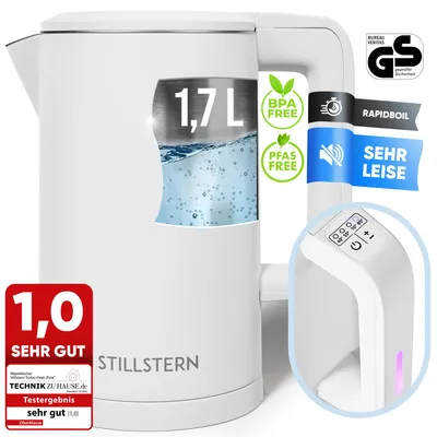 Produktbild von Stillstern Wasserkocher mit Temperatureinstellung [1,7L | 40-55-70-85-100°C], 12 Std. Warmhalten, Präzisionsausguss aus Edelstahl, Anti-Fingerprint, Schnelles Aufheizen [2200W], Leise, Stabiler Halt